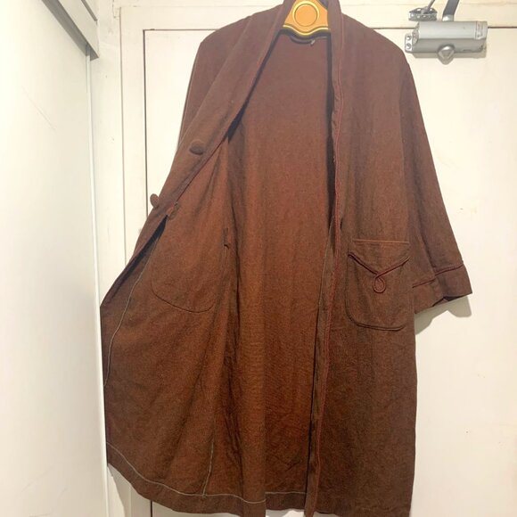 VINTAGE BELTED WOOL ROBE HOUSE COATS SIZE M - Picture 7 of 12